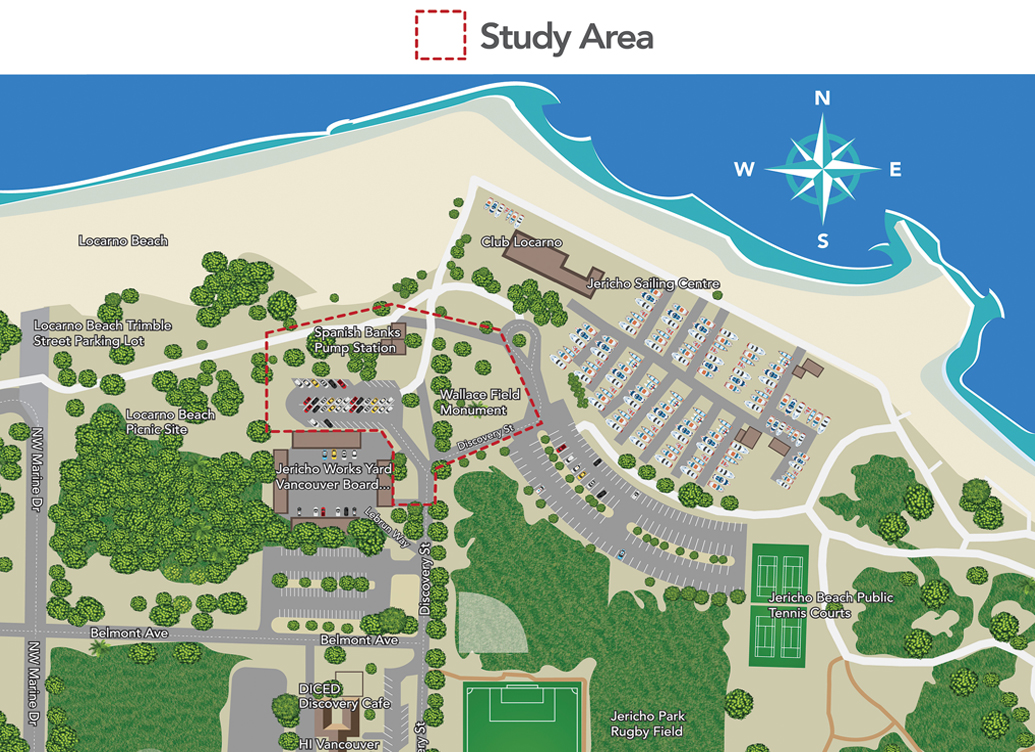 Map Illustration for Metro Vancouver Spanish Bank Pump Station